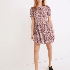 Madewell Collared Puff-Sleeve Mini Dress in Piccola Floral Size:0